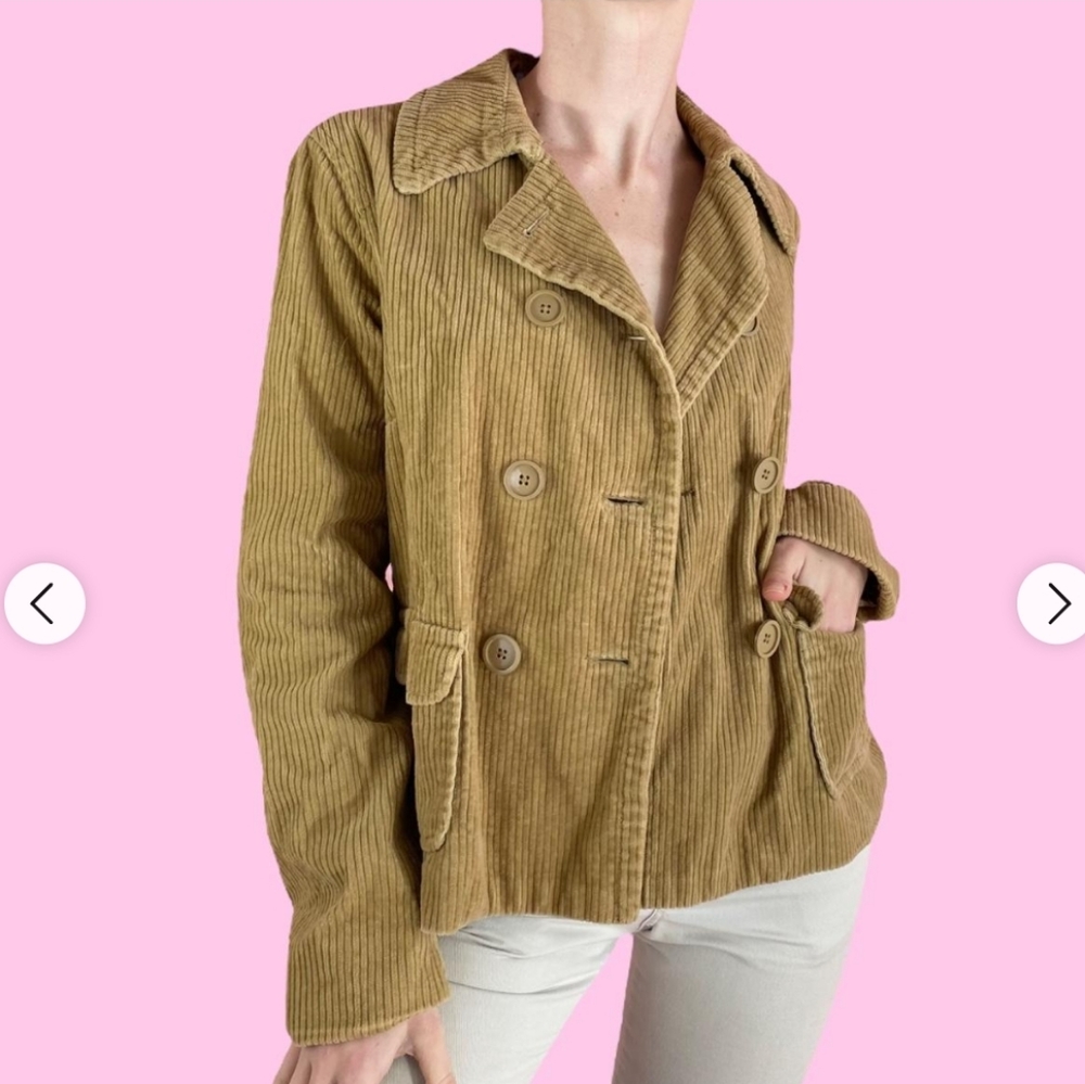 Gap Corduroy Double Breasted Jacket Tan XL - Picture 1 of 8